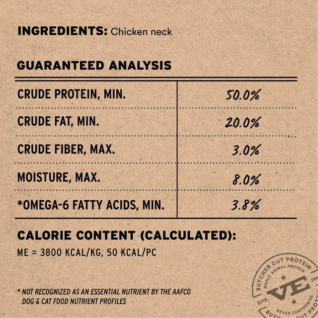 Vital Essentials Freeze-Dried Raw Chicken Necks, Dog Chews