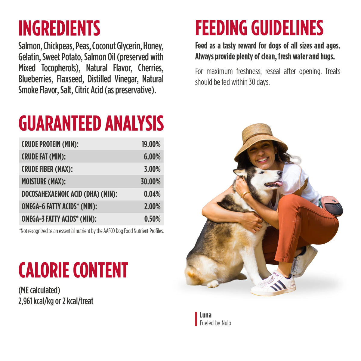 Nulo Trainers Grain-Free Salmon Recipe, Dog Treat
