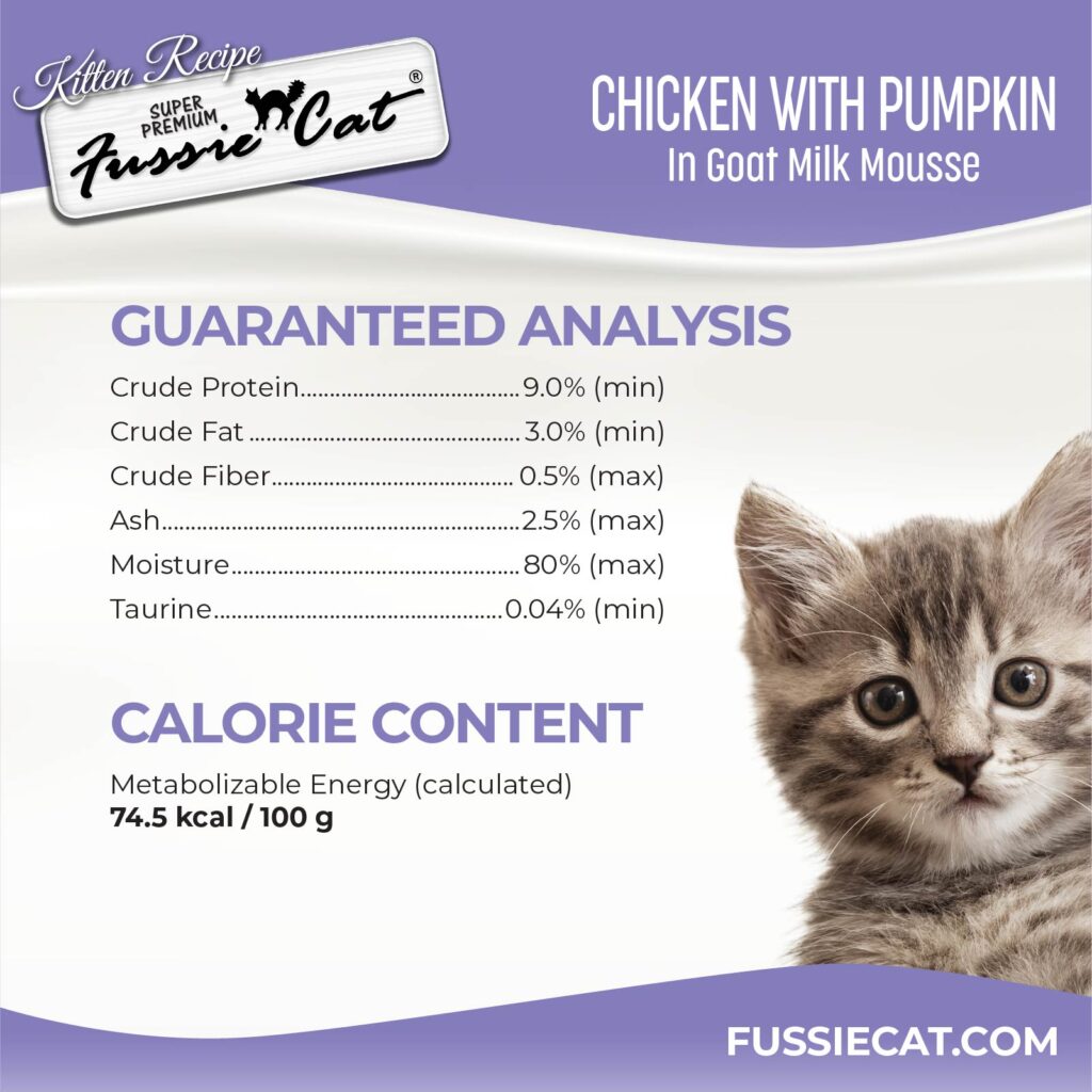 Fussie Cat Chicken with Pumpkin in Goat Milk Mousse Kitten 1.5-oz Pouch, Wet Cat Food, Case of 12