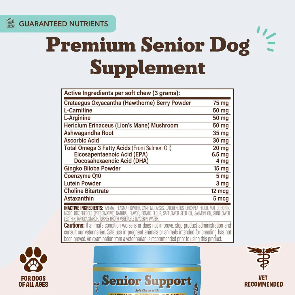 Natural Dog Company Senior Support Chew, Dog Supplement, 90-count, 9.5-oz