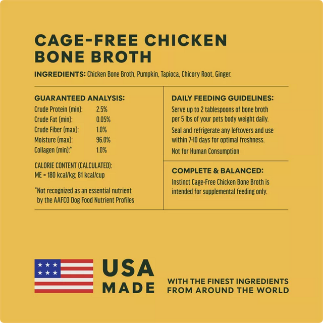 Instinct Cage-Free Chicken Bone Broth For Dogs Meal Topper, 16-oz Pouch