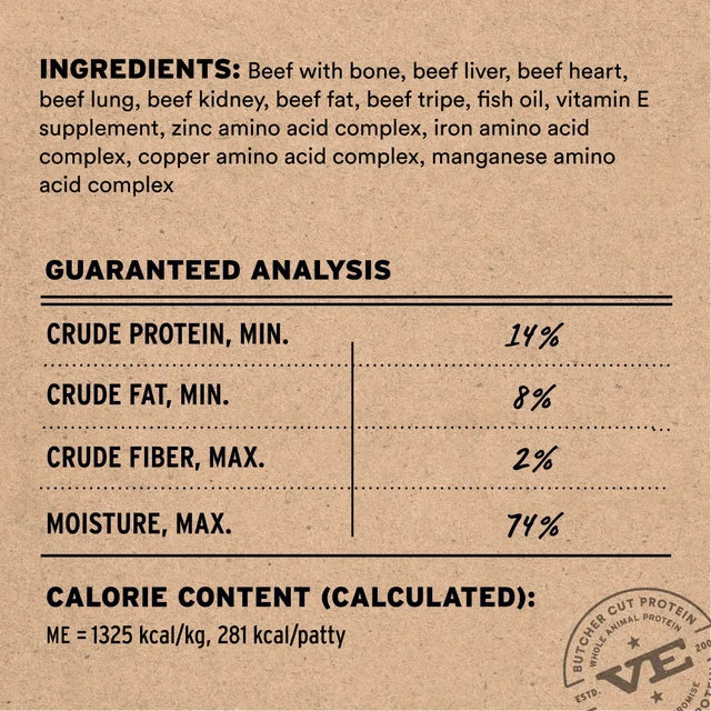 Vital Essentials Beef Patties Entree, Frozen-Raw Dog Food