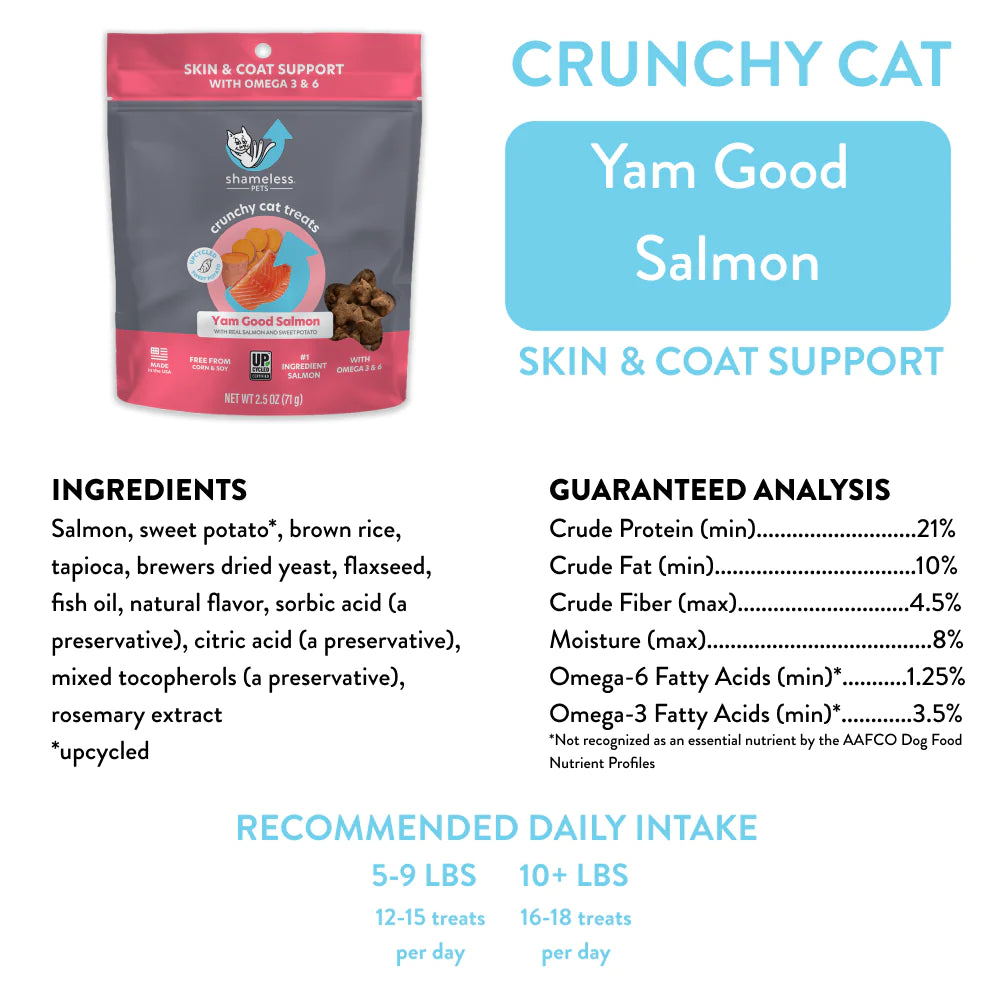 Shameless Pets Yam Good Salmon 2.5-oz, Cat Treat