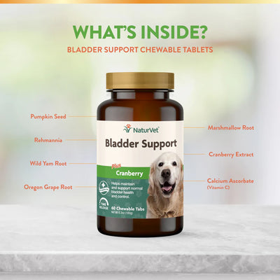 NaturVet Bladder Support Chewable Tablets 60-Count, Dog Supplement