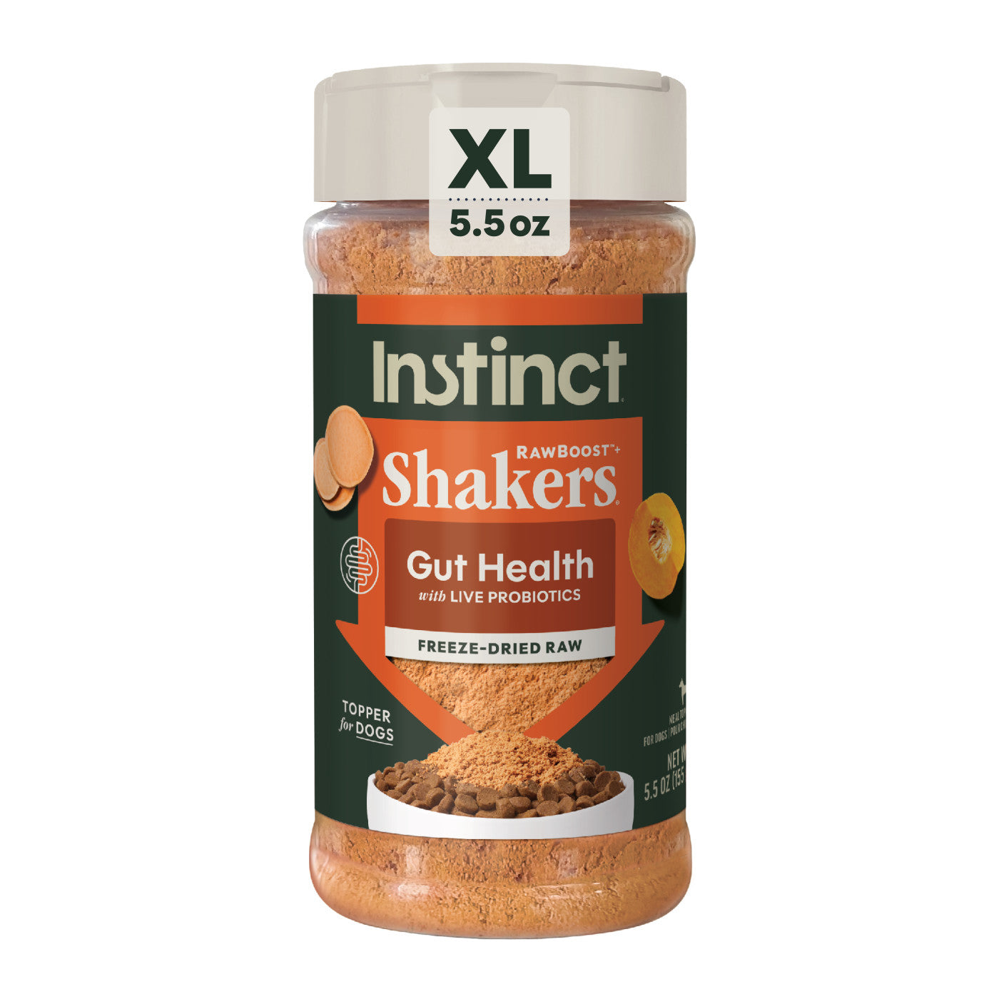 Instinct Raw Boost Shakers Gut Health Recipe 5.5-oz, Freeze-Dried Meal Topper