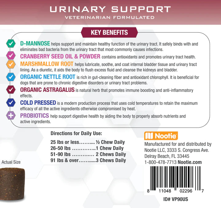 Nootie Progility Urinary Support Soft Chews, 90-Count, Dog Supplement