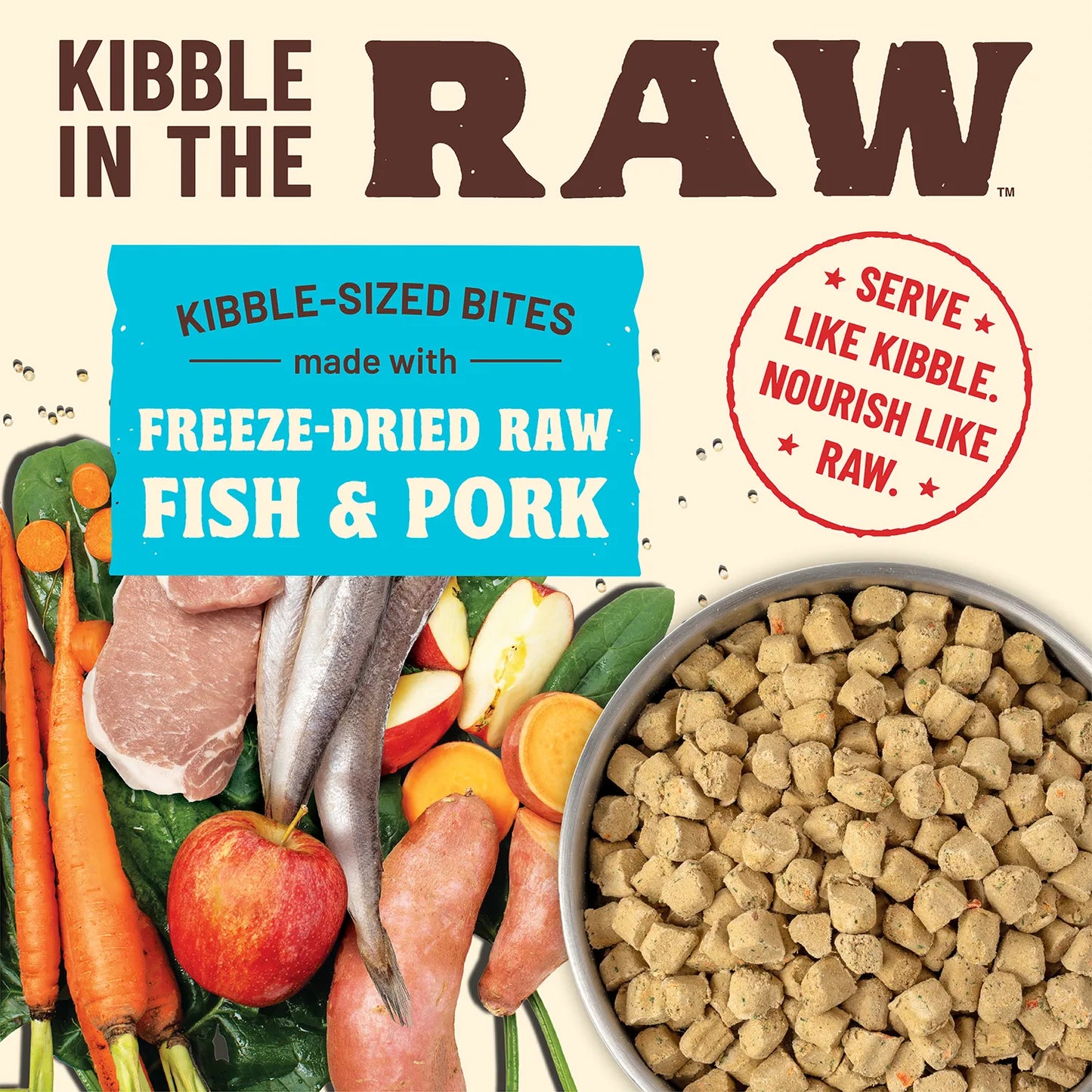 Primal Kibble In The Raw Fish & Pork Recipe, Freeze-Dried Raw Dog Food