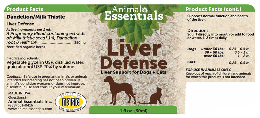 Animal Essentials Liver Defense 1-oz, Pet Supplement