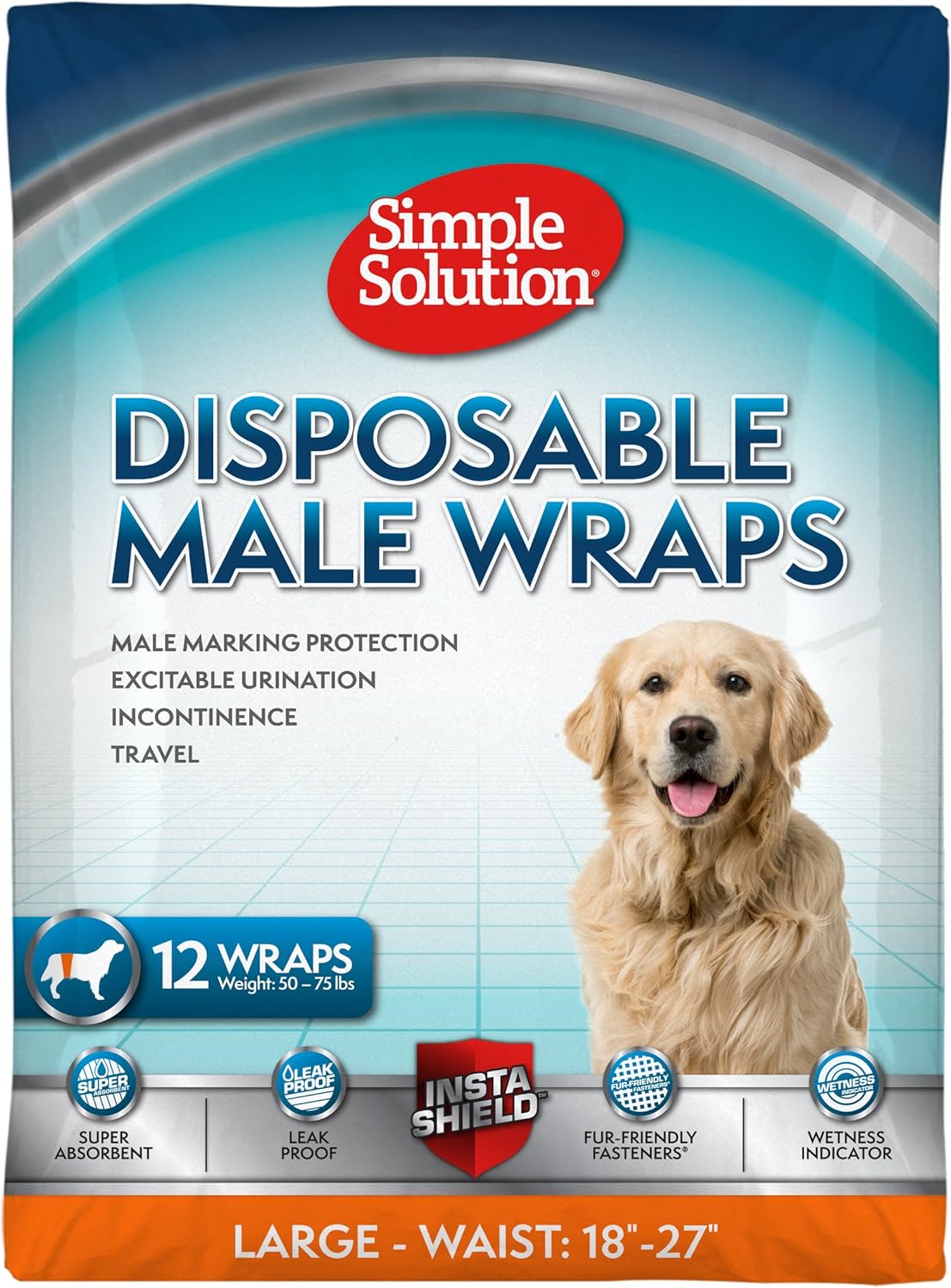 Simple Solution Disposable Male Wrap, 12-Pack, For Dogs
