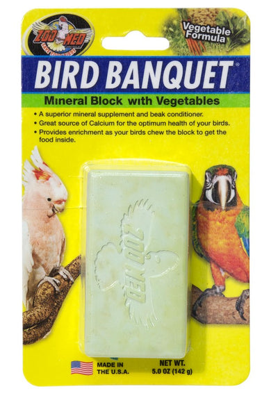 Zoo Med Bird Banquet Mineral Block With Vegetables, Bird Supplement