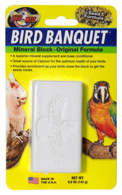 Zoo Med Bird Banquet Mineral Block With Seed, Bird Supplement