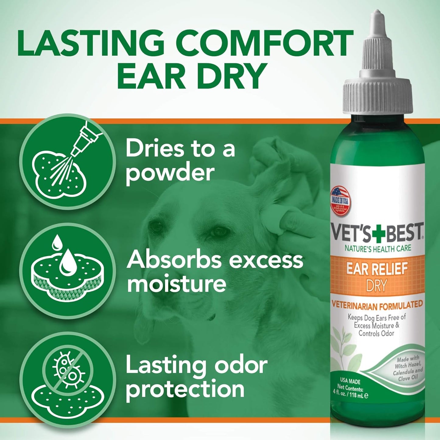 Vet's Best Ear Relief Dry For Dogs, 4-oz