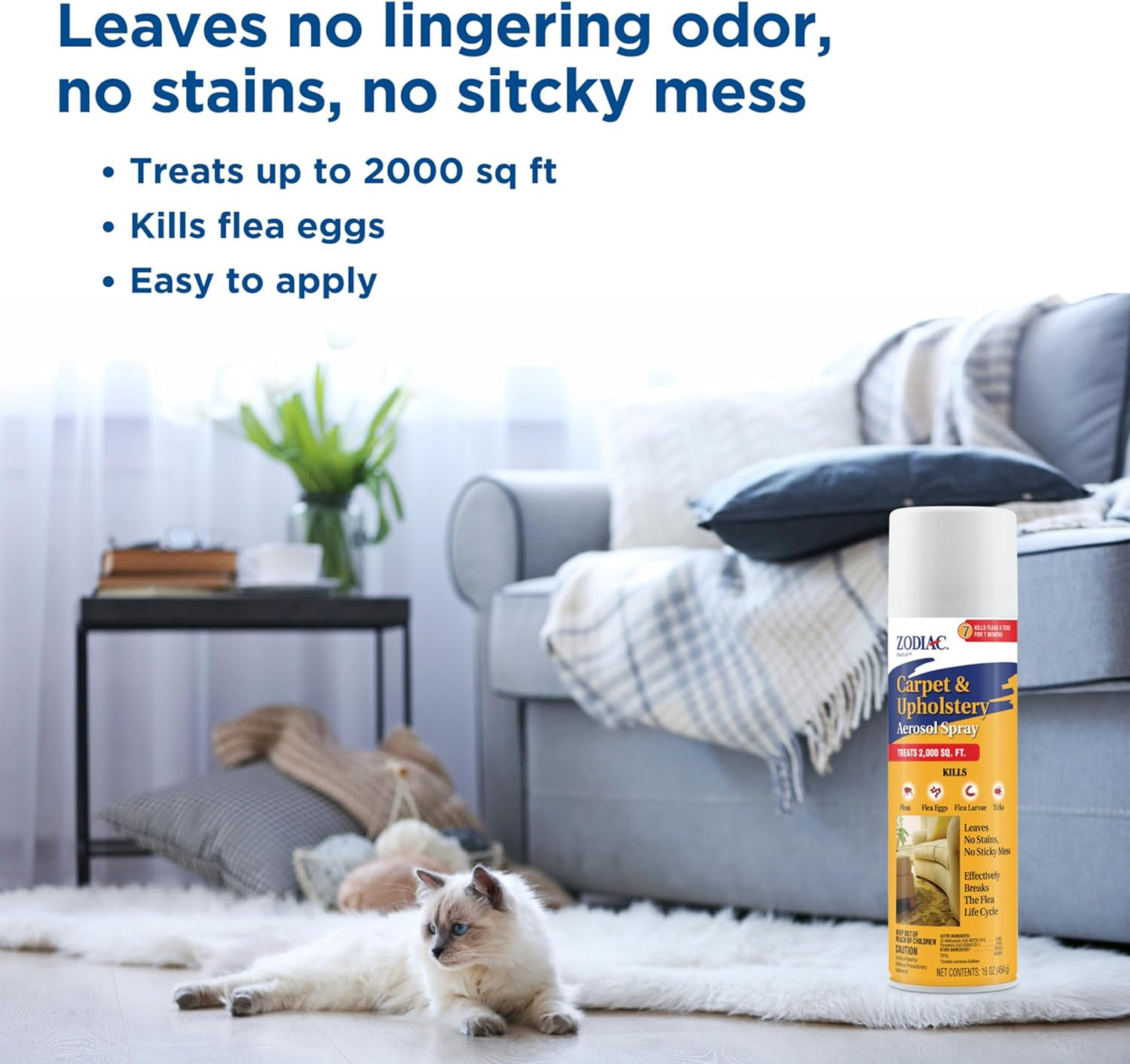 Zodiac Flea & Tick Carpet & Upholstery Aerosol Spray, 16-oz