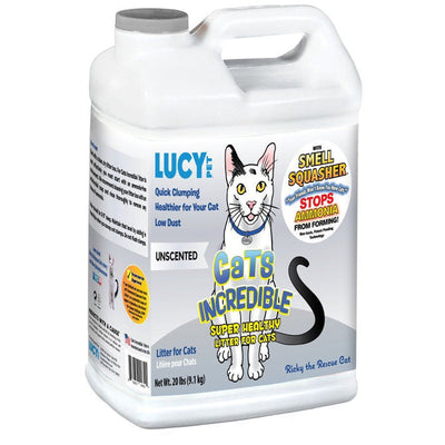 Lucy Pet Cats Incredible Unscented 20-lb Jug, Clumping Cat Litter