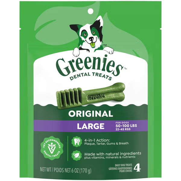 GREENIES Large Original Natural Dog Dental Care Chews Oral Health Dog Treats