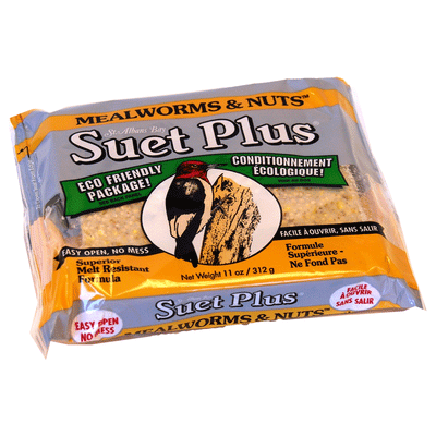 Suet Plus Mealworms & Nuts Suet Cake 11-oz, Bird Treat
