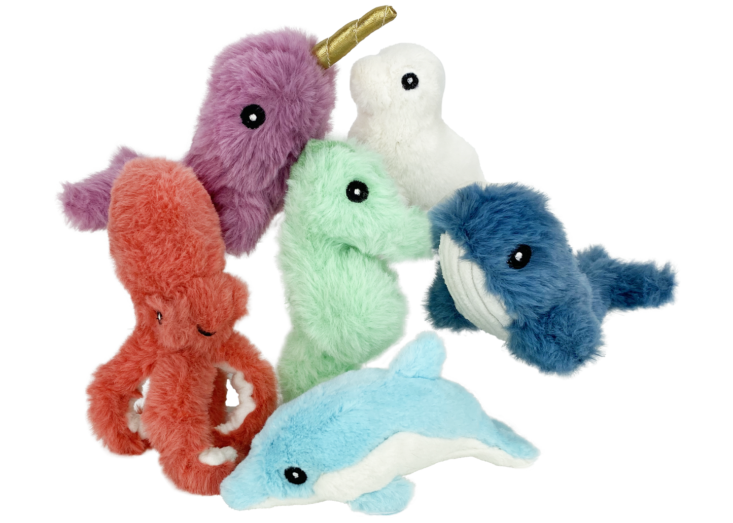 Multipet Mini Deep Sea Cuddlerz, Assorted, Dog Toy