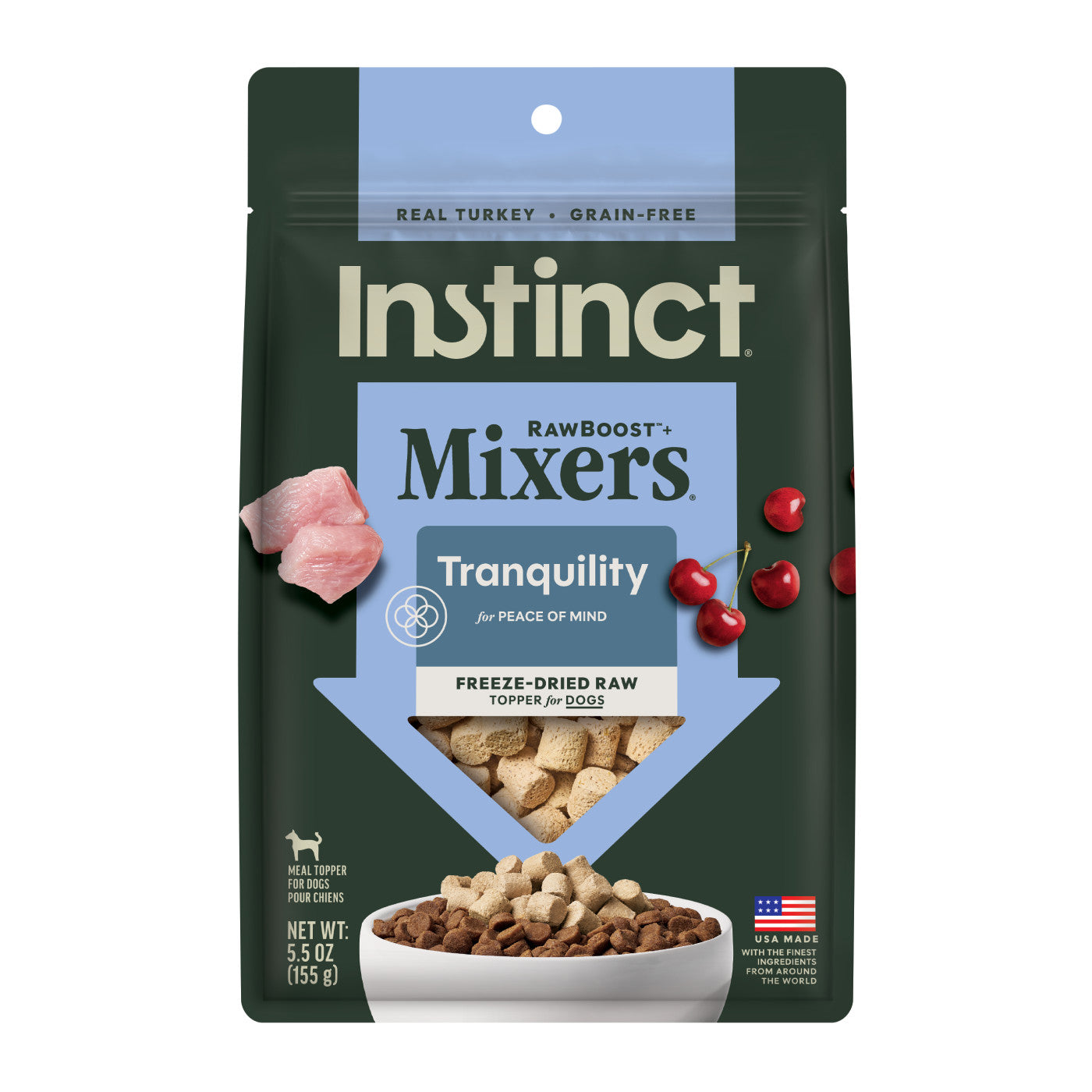 Instinct Raw Boost Mixers Tranquility Freeze-Dried, Dog Food Topper, 5.5-oz Bag