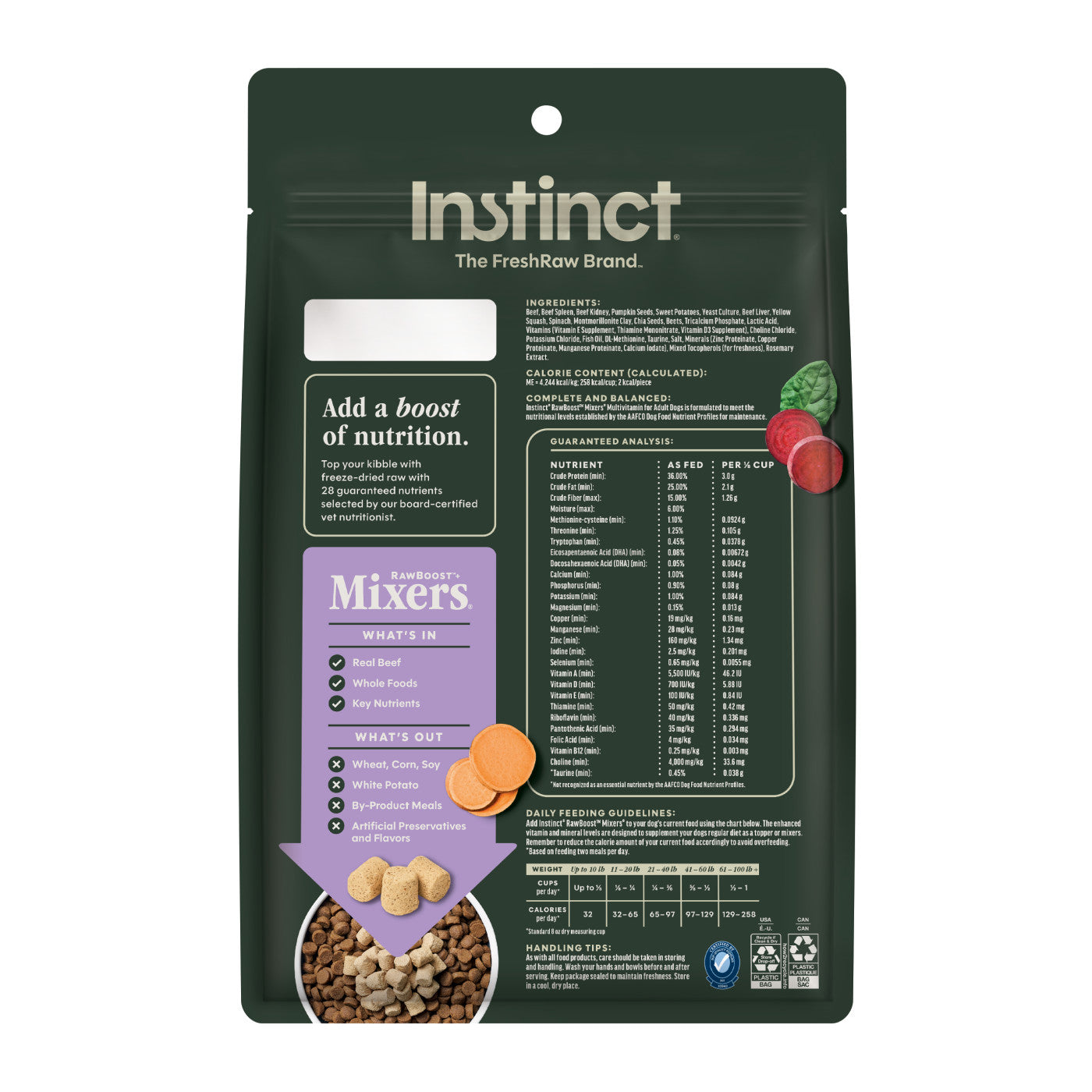 Instinct Raw Boost Mixers Multivitamin for Adults Freeze-Dried, Dog Food Topper, 5.5-oz Bag
