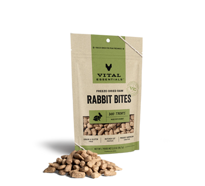Vital Essentials Freeze-Dried Raw Rabbit Bites 2-oz, Dog Treat