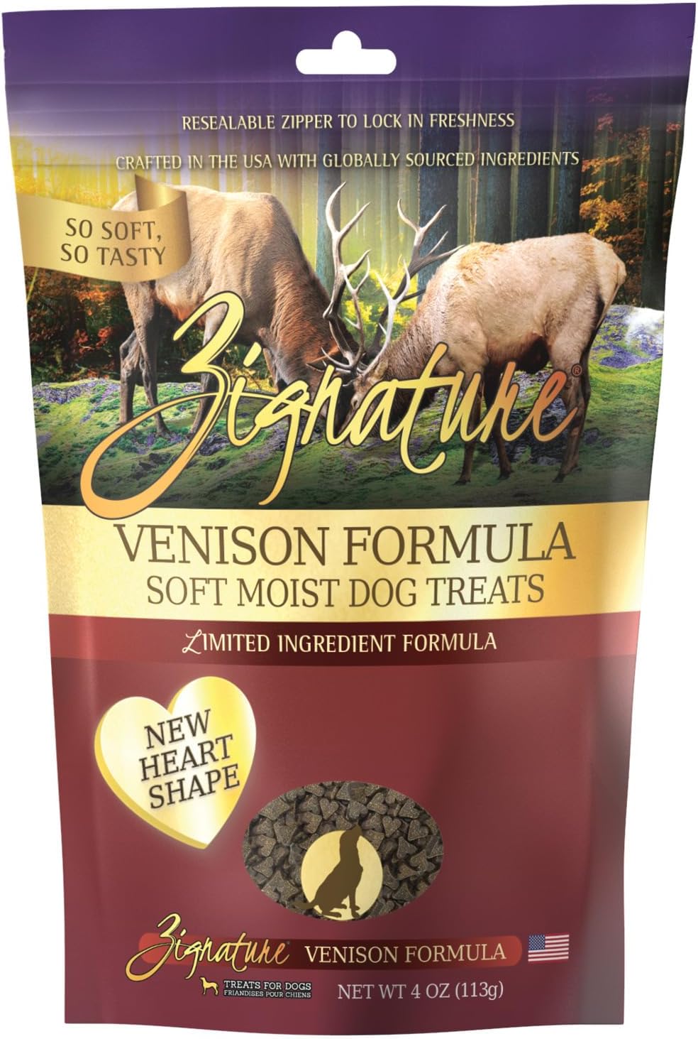 Zignature Soft Moist Treats Venison Formula 4-oz, Dog Treat