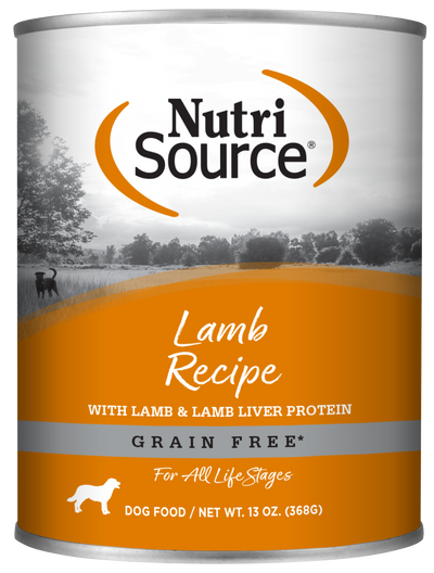 NutriSource® Lamb Formula Grain Free, Wet Dog Food, 13oz Case of 12