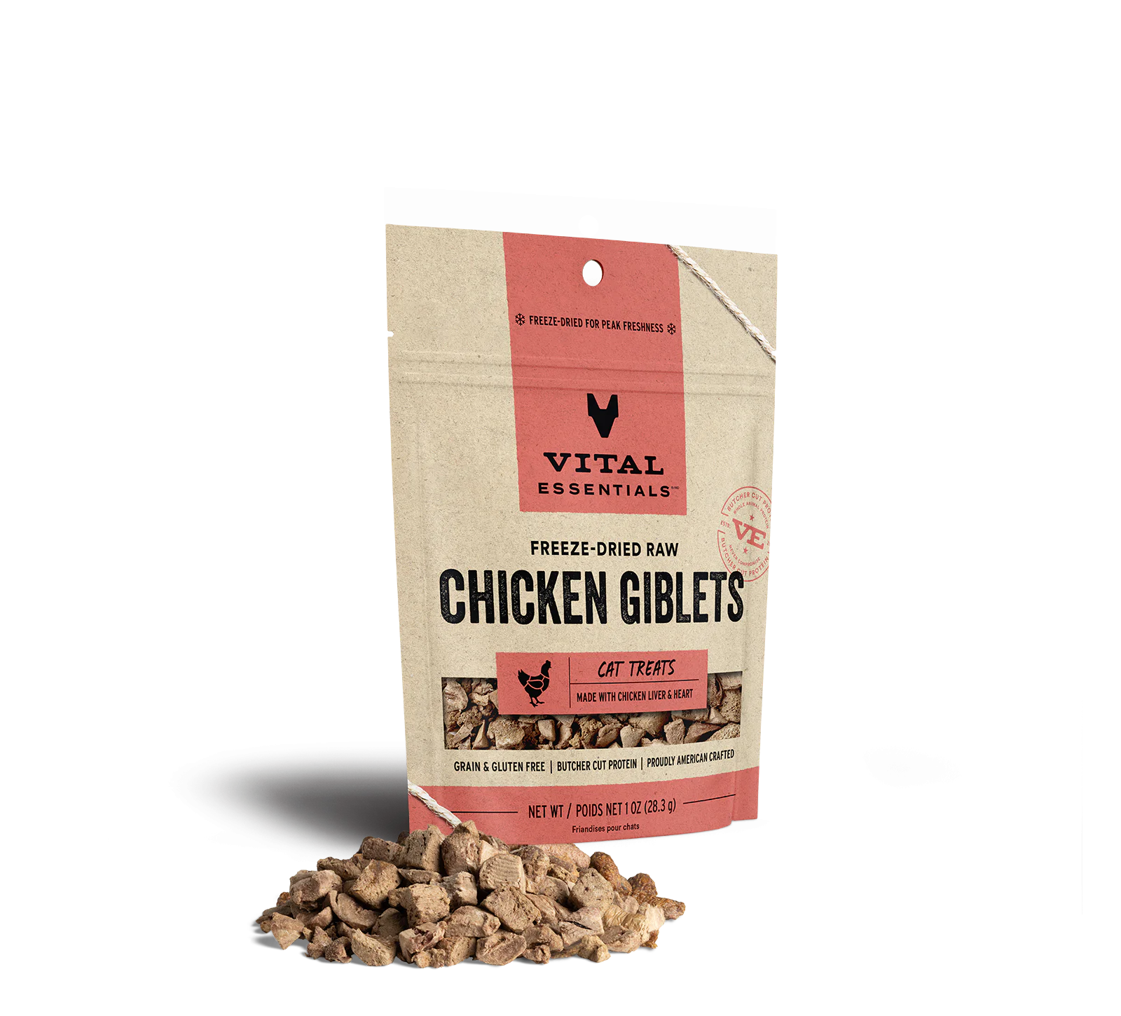 Vital Essentials Freeze Dried Chicken Gibblets 1 oz Cat Treat
