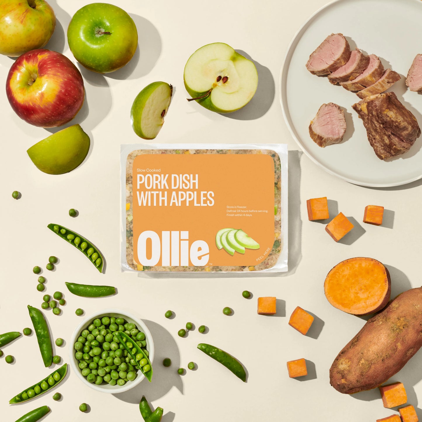 Ollie Fresh Pork Dog Food With Apple, Frozen Gently Cooked Dog Food