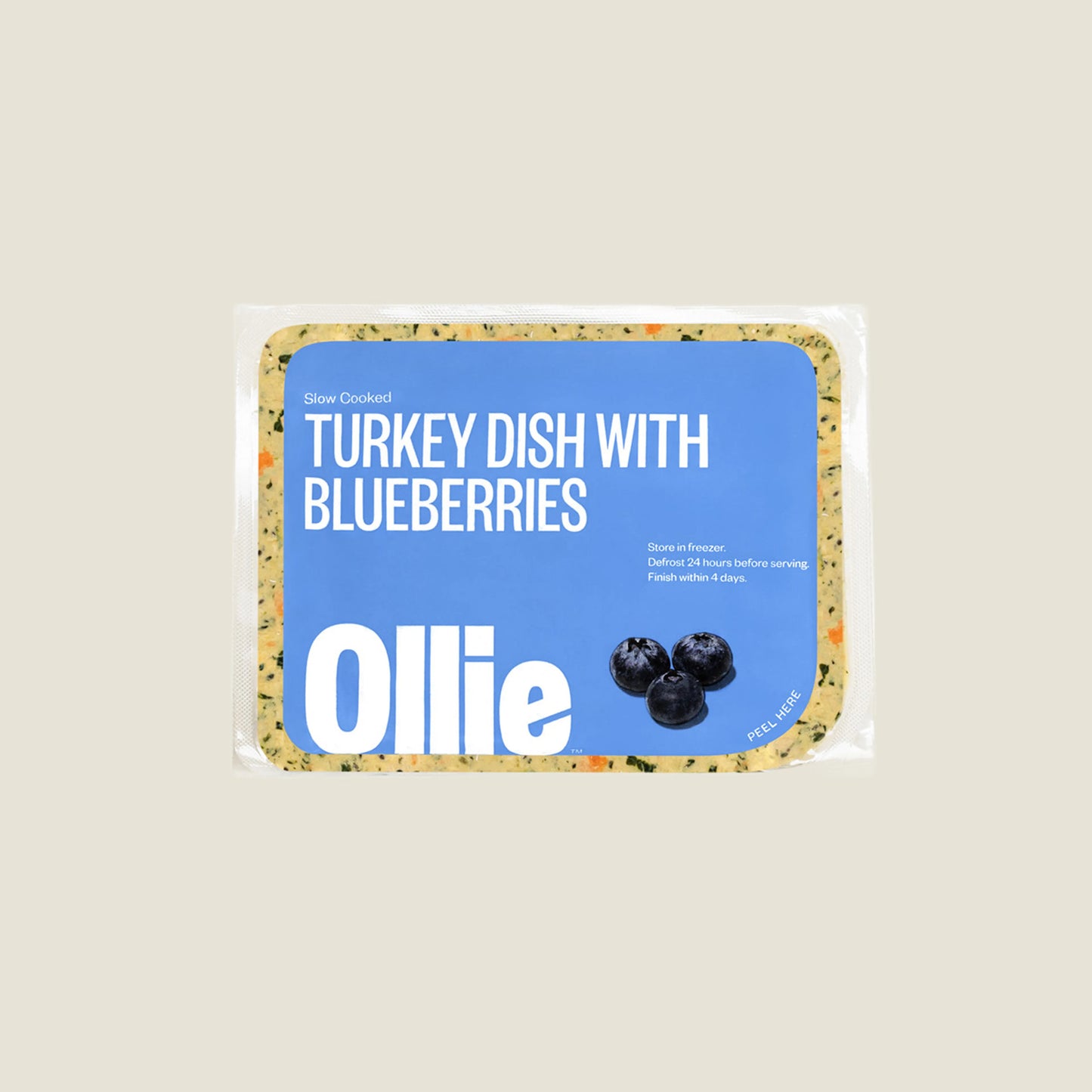 Ollie Fresh Turkey Dog Food With Blueberry, Frozen Gently Cooked Dog Food