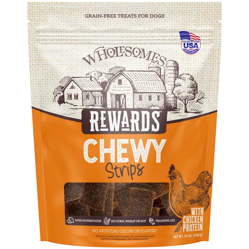 Wholesomes Rewards Chewy Chicken Strips, Dog Treat, 25-oz Bag