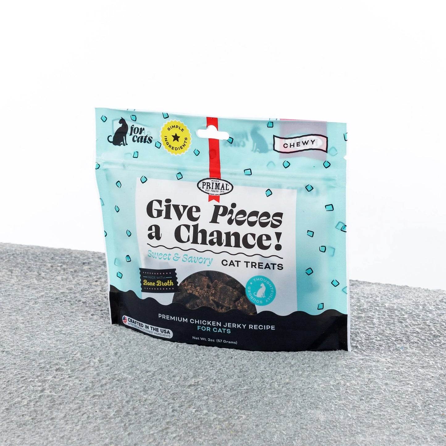 Primal Give Pieces A Chance Chicken Jerky 4-oz, Cat Treat