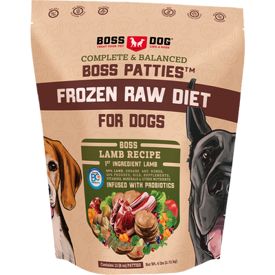 Boss Dog Lamb Patties 6-lb, Frozen Dog Food