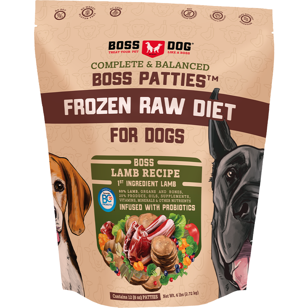 Boss Dog Lamb Patties 6-lb, Frozen Dog Food
