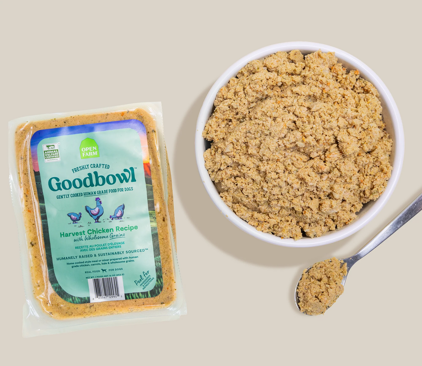 Open Farm Goodbowl Harvest Chicken Recipe, Frozen Gently Cooked Dog Food
