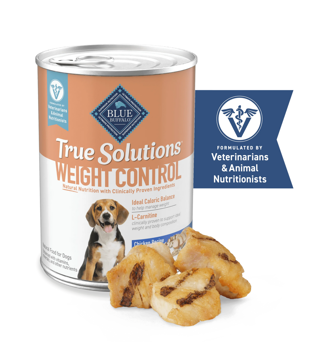 Blue Buffalo True Solutions Weight Control Chicken Recipe Adult Wet Dog Food, Chicken 12.5-oz Cans, Case of 12