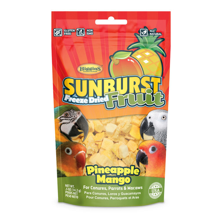 Higgins Sunburst Freeze-Dried Fruit Pineapple Mango 0.5-oz, Bird Treat