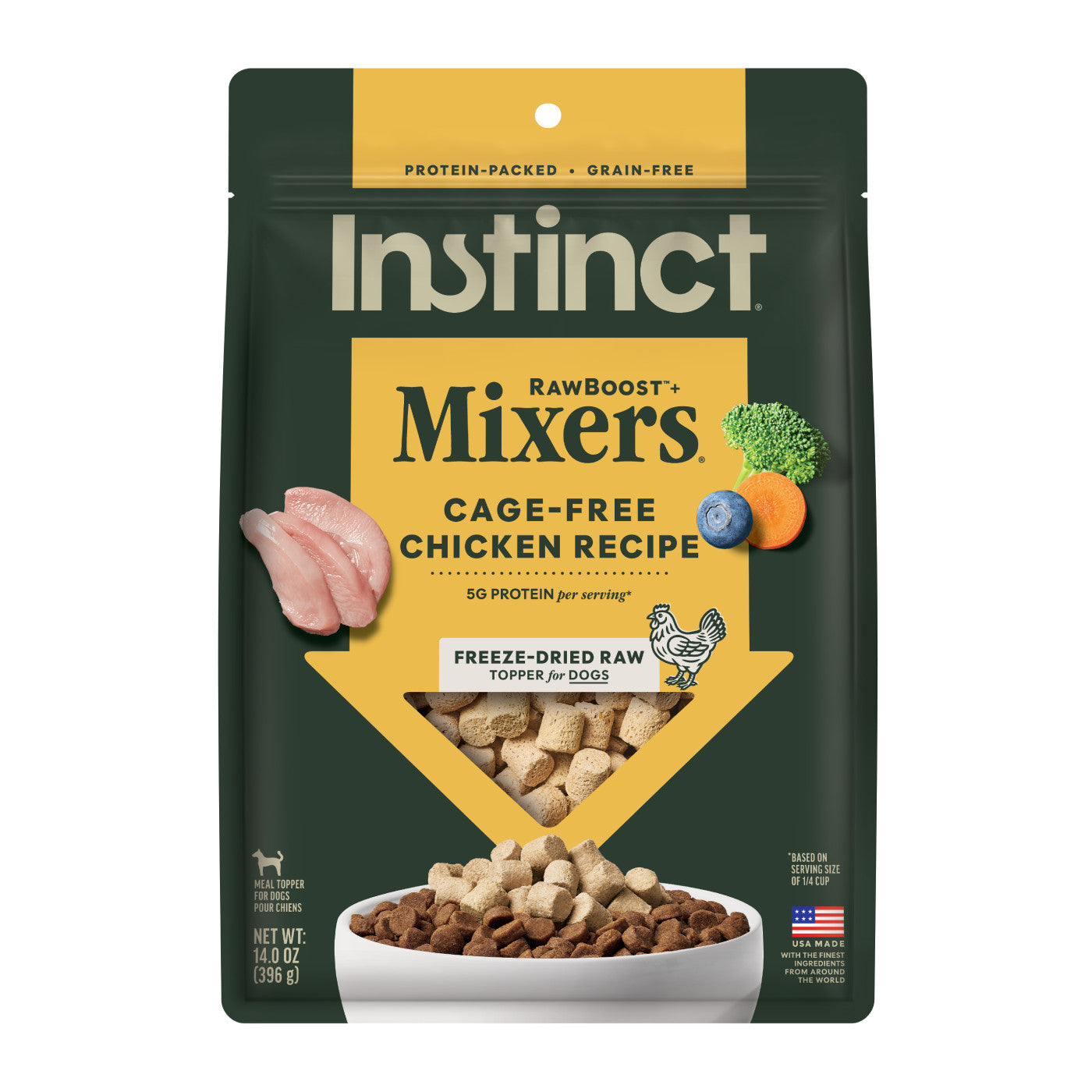 Instinct Raw Boost Mixers Chicken Freeze-Dried Dog Food Topper, 14-oz Bag