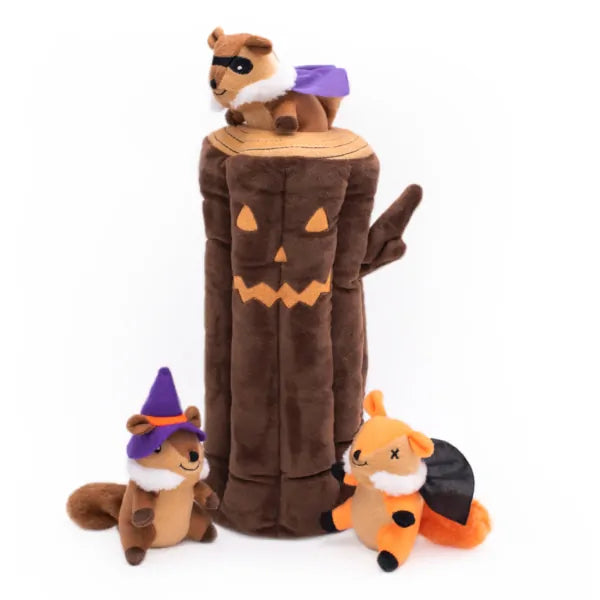 Zippy Paws Halloween Burrow® Haunted Log, Dog Toy