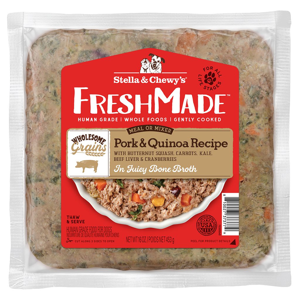 Stella & Chewy's Freshmade Pork & Quinoa 16-oz, Frozen Gently Cooked Dog Food