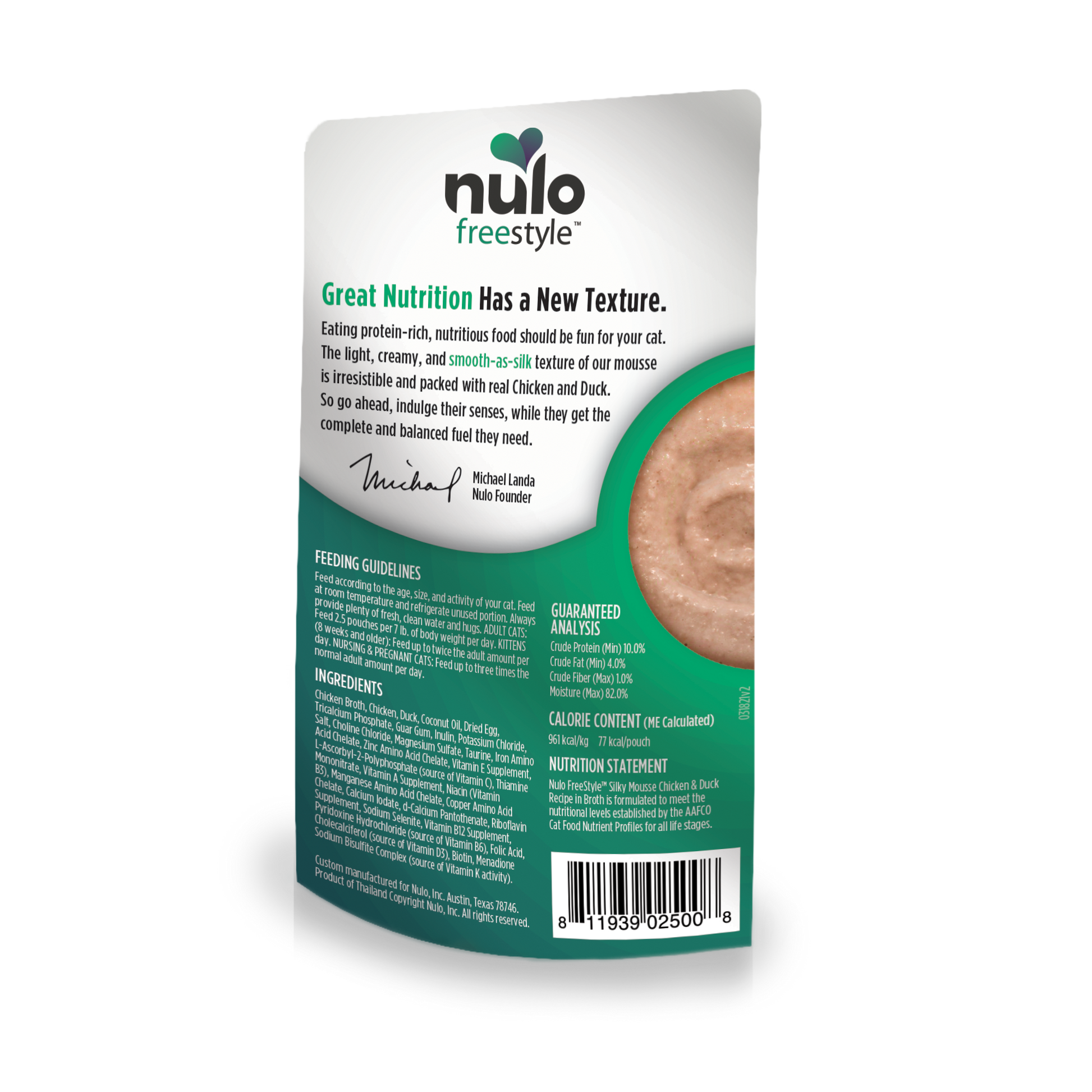 Nulo Freestyle Silky Mousse Chicken Duck Recipe 2.8 oz Wet Cat