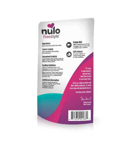 Nulo Freestyle Beef, Beef Liver & Kale in Broth Recipe 2.8-oz, Dog Meal Topper, Case Of 24