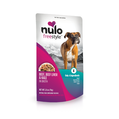 Nulo Freestyle Beef, Beef Liver & Kale in Broth Recipe 2.8-oz, Dog Meal Topper, Case Of 24