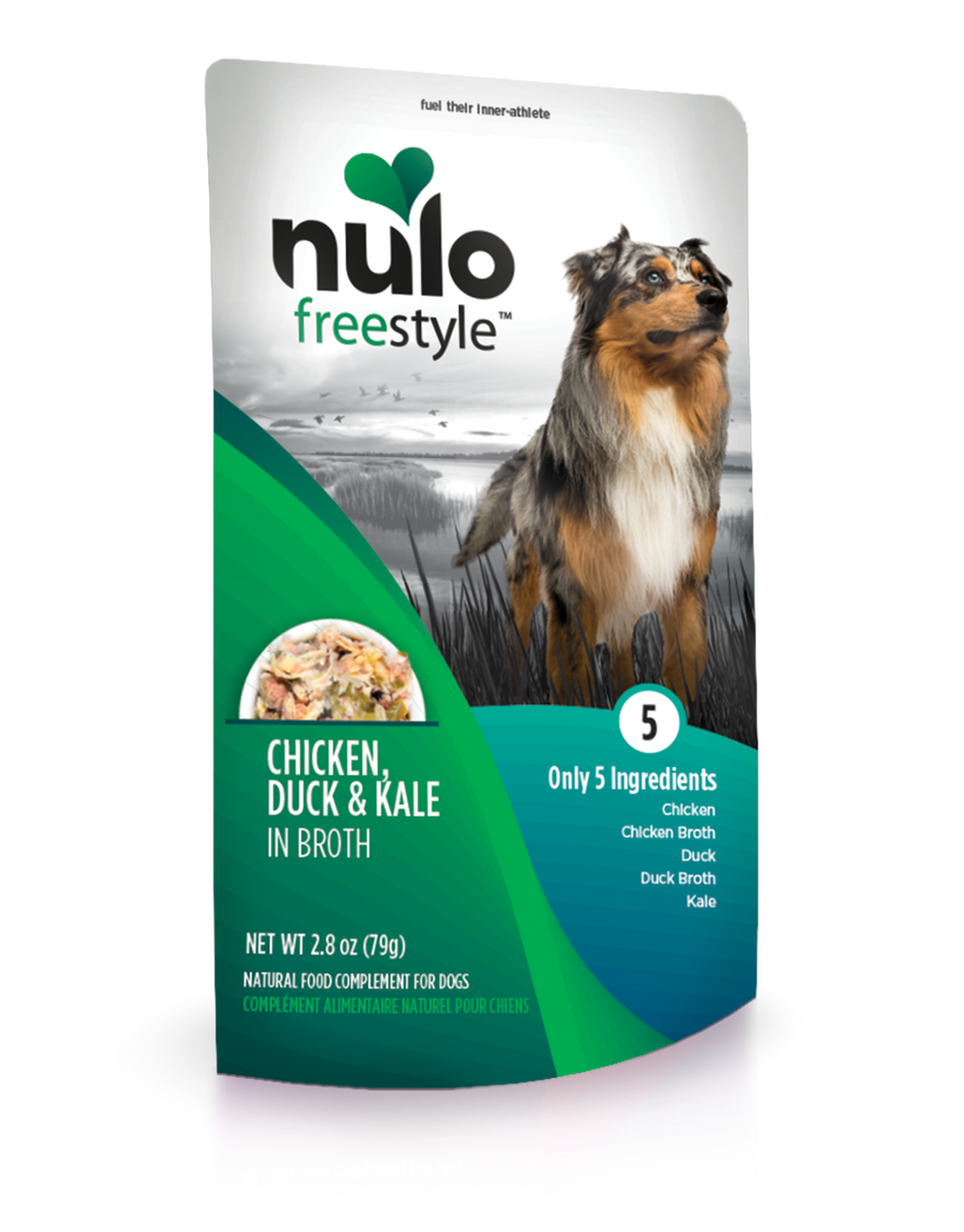 Nulo Freestyle Chicken, Duck & Kale in Broth Recipe 2.8-oz, Dog Meal Topper