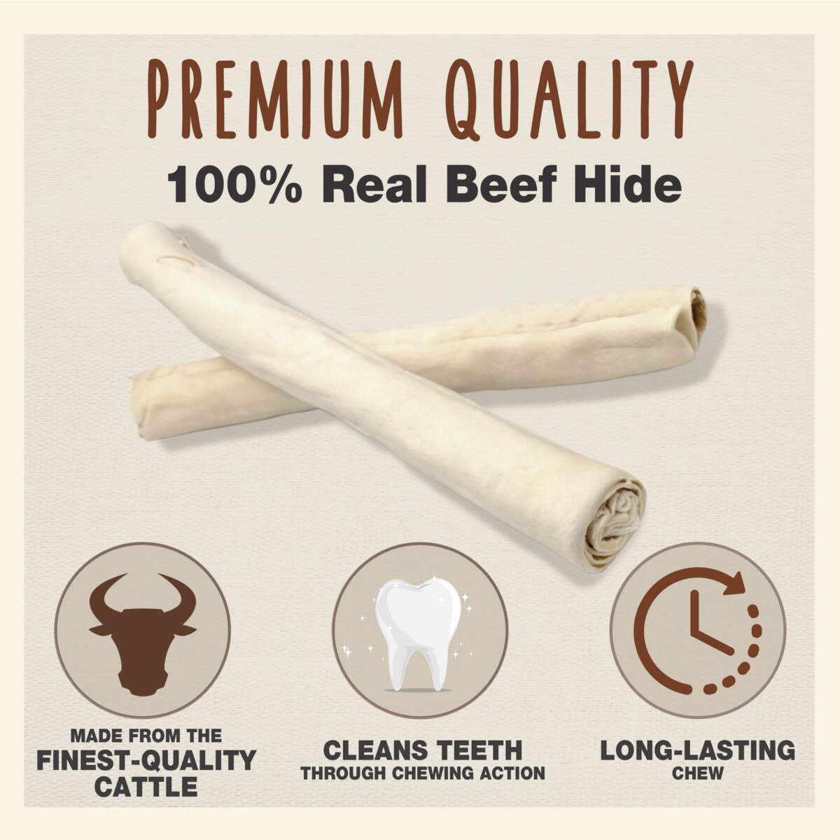 Cadet Premium Grade Beef Hide Retriever Rolls 4-Pack, Dog Chews