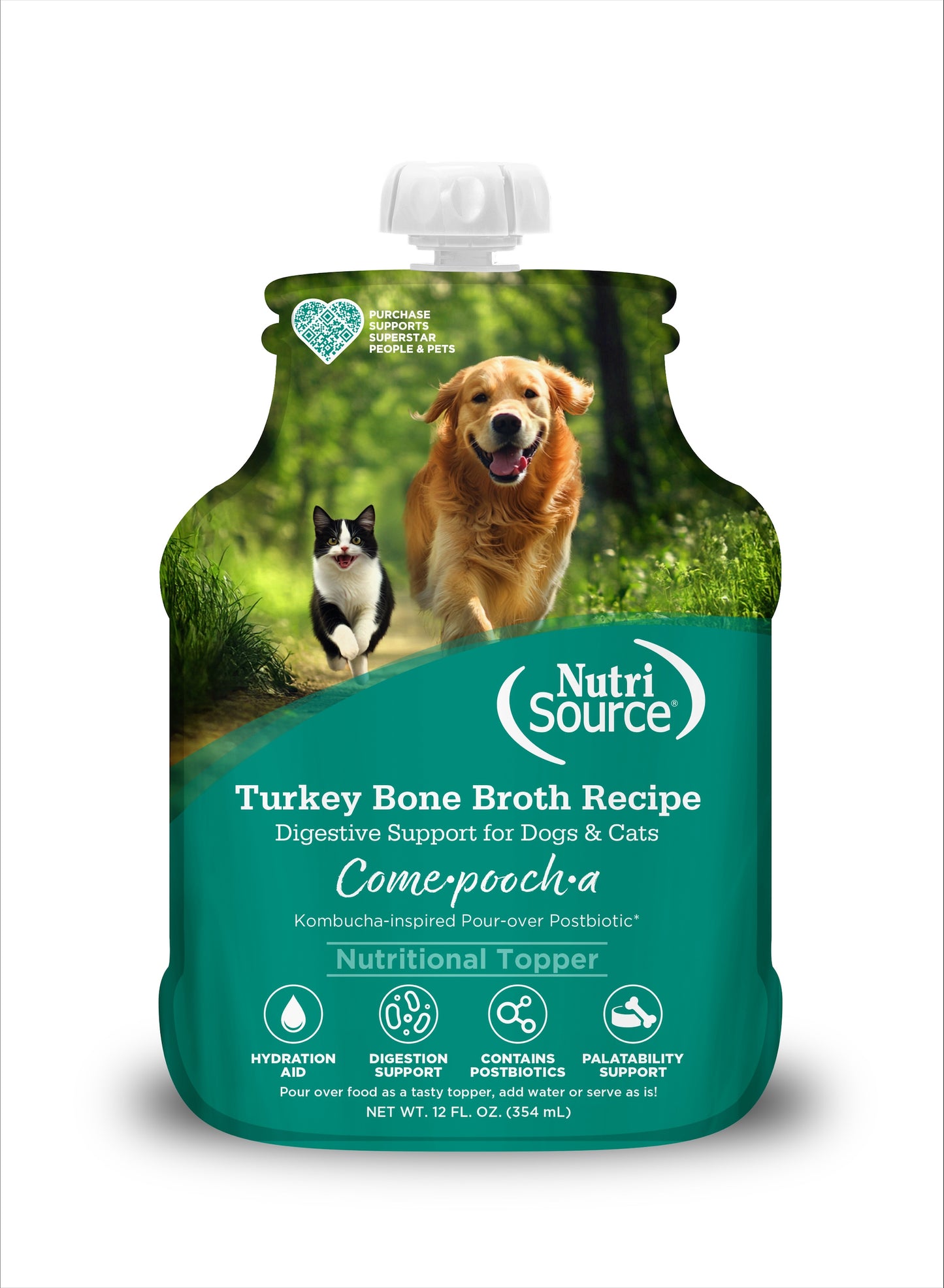 Nutrisource Come·pooch·a™ Turkey Bone Broth 12-oz, Meal topper