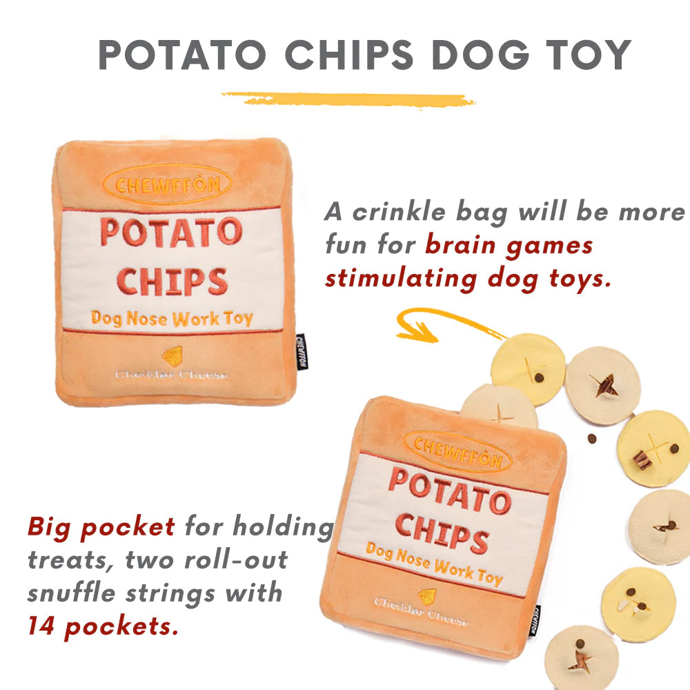 Chewffon Potato Chips Nosework, Dog Toy