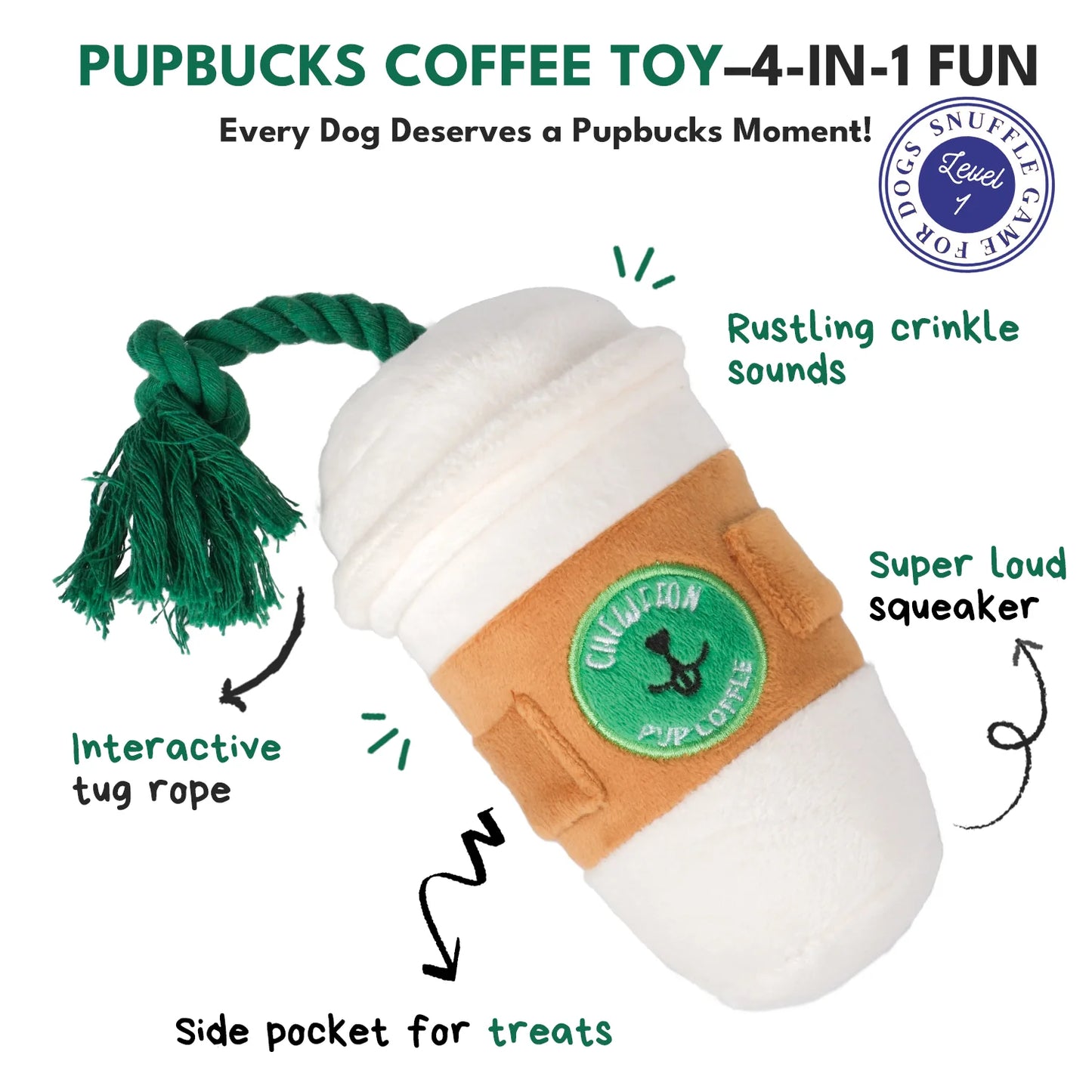 Chewffon Pupcoffee Enrichment, Dog Toy