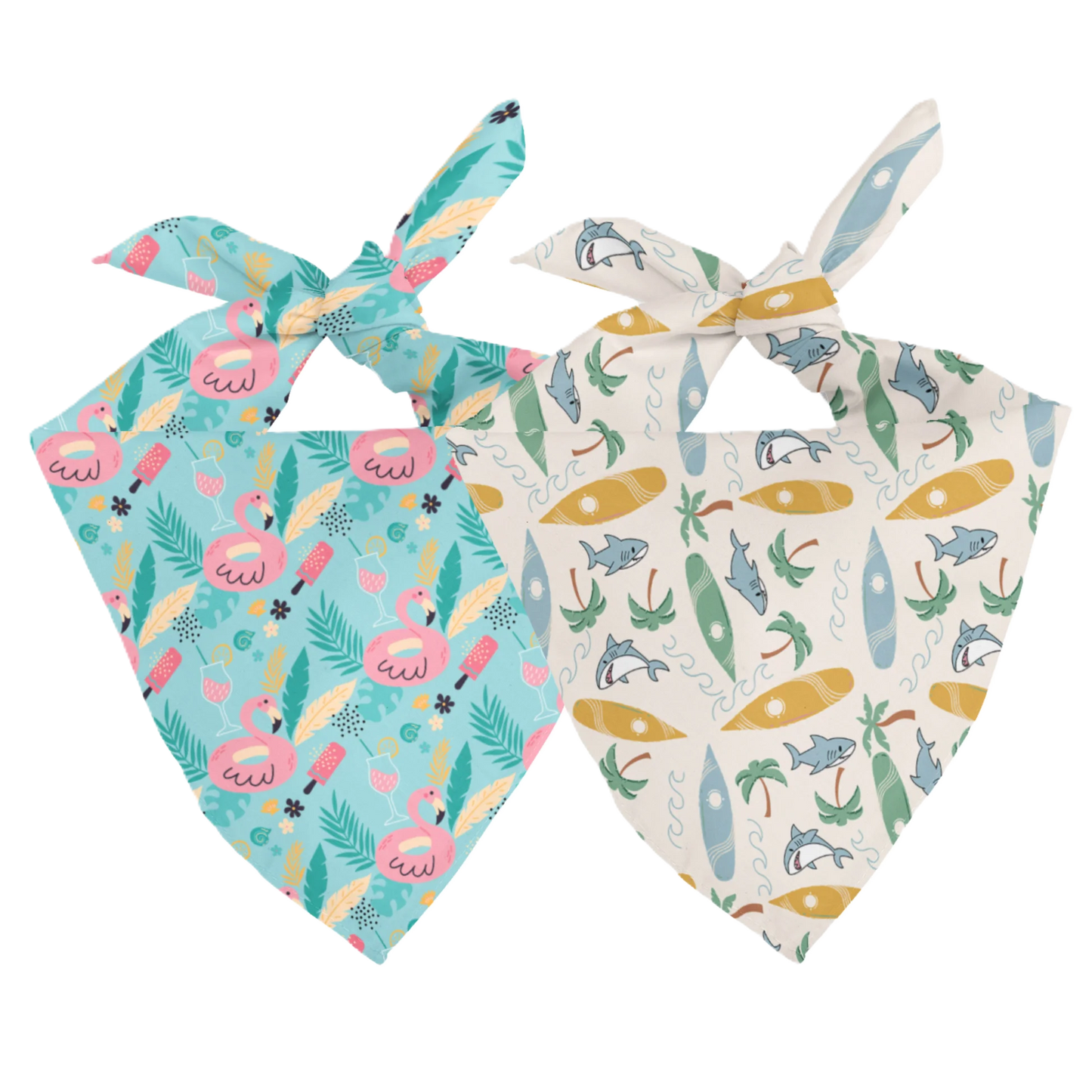 Dog Bandana Co. Summer Beach Dog Bandana, Tie & Snap