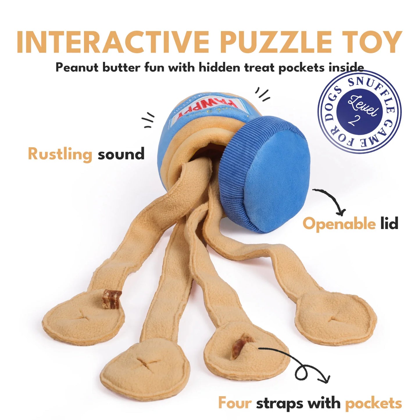 Chewffon Peanut Butter Jar, Dog Toy