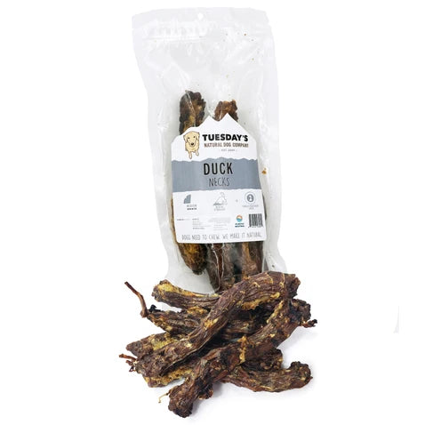Tuesday's Natural Dog Company, Duck Necks, Dog Chew, 8-oz Bag